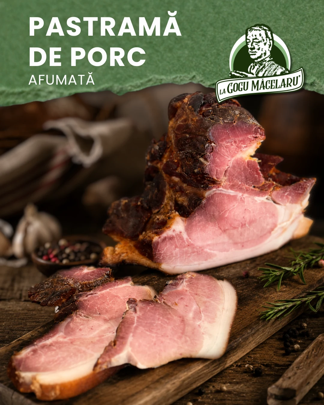 Pastramă de porc afumată